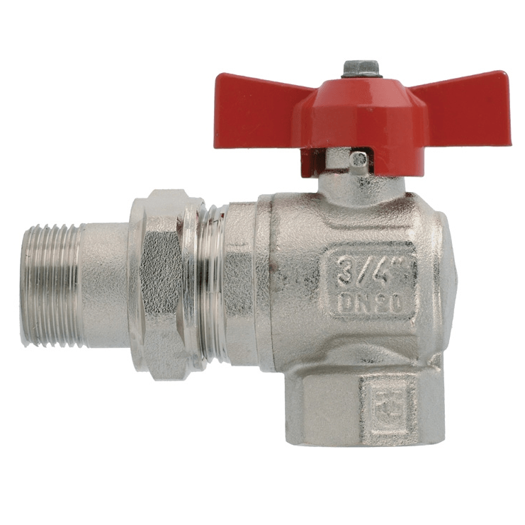 1/2\" ВН / Кран шаровый угловой С АМЕРИКАНКОЙ ник. Ду15 IDEAL, ручка ...